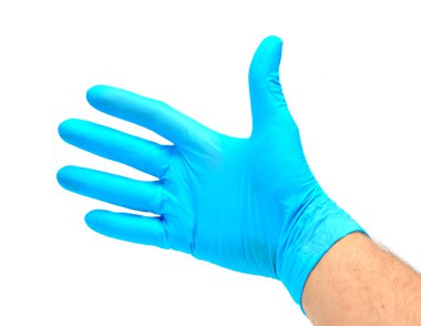 Adamın elinde bir eldiven