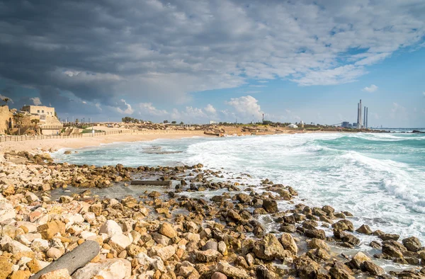 Stormachtig weer op Caesaria, Israël — Stockfoto