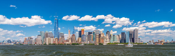 Manhattan Downtown panorama with World Trade Center