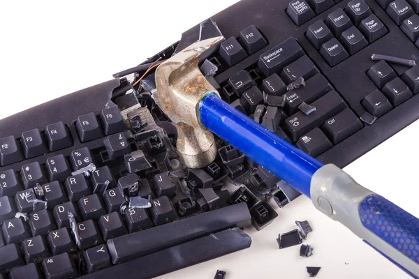 Smashed computer  keyboard — Stock Photo, Image