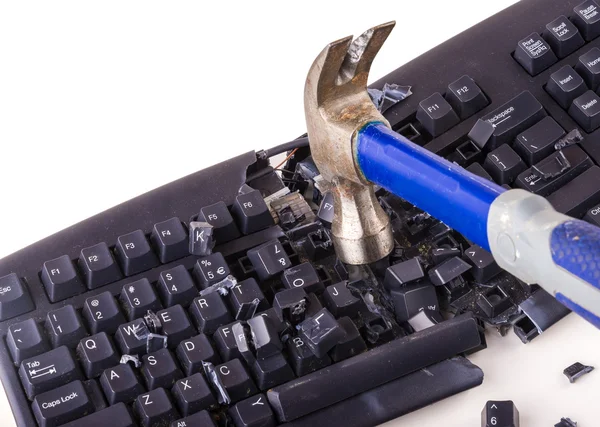 Rozbité počítačová klávesnice — Stock fotografie