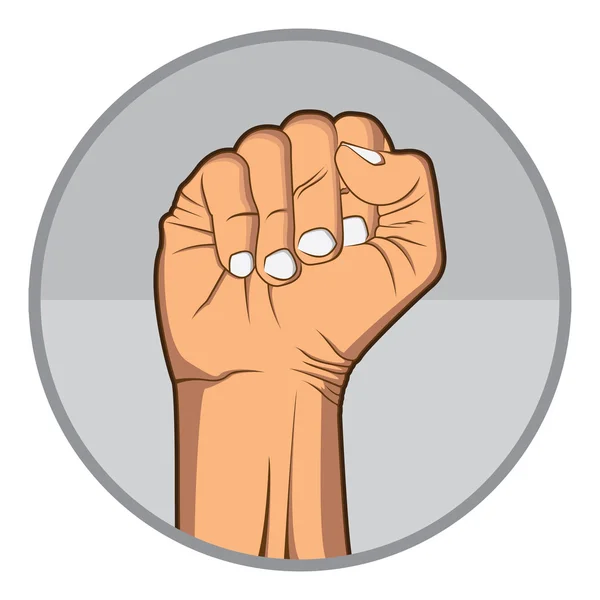 Fist Hand with nail — Stock Vector