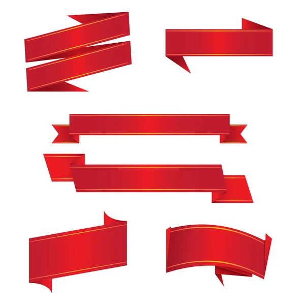 Rote Papierbänder — Stockvektor