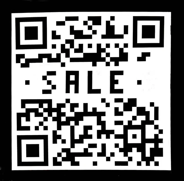 Sale text abstract sign shopping, for selling, discount, motivation concept mobile phone qr code design. — Stock Photo, Image