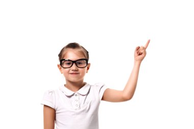 Metninizi buraya. Küçük kız boş alanı işaret