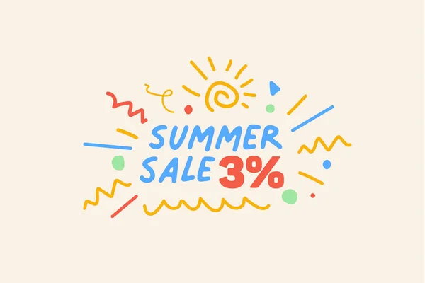 Special Summer Sale Banner Discount Percent Seasonal Shopping Promo Advertisement — Stock Vector