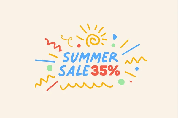 Special Summer Sale Banner Discount Percent Seasonal Shopping Promo Advertisement — Stock Vector