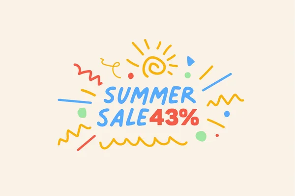 Special Summer Sale Banner Discount Percent Seasonal Shopping Promo Advertisement — Stock Vector