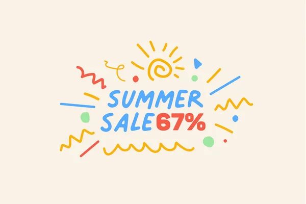 Special Summer Sale Banner Discount Percent Seasonal Shopping Promo Advertisement — Stock Vector