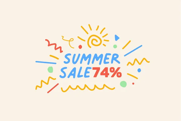 Special Summer Sale Banner Discount Percent Seasonal Shopping Promo Advertisement — Stock Vector