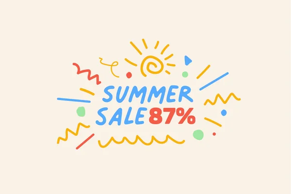 Special Summer Sale Banner Discount Percent Seasonal Shopping Promo Advertisement — Stock Vector