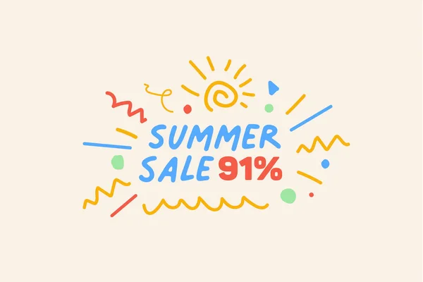 Special Summer Sale Banner Discount Percent Seasonal Shopping Promo Advertisement — Stock Vector