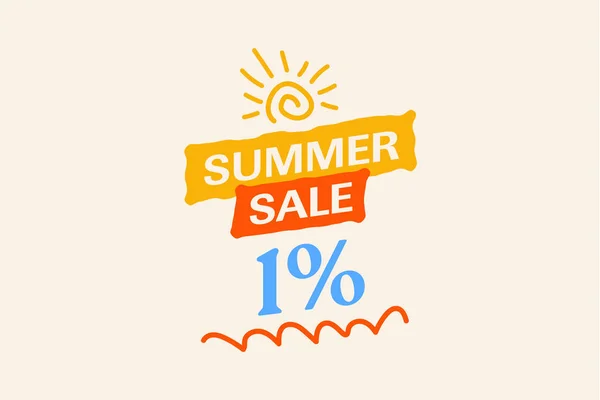 Special Summer Sale Banner Discount Seasonal Shopping Promo Advertisement Vector — Stock Vector