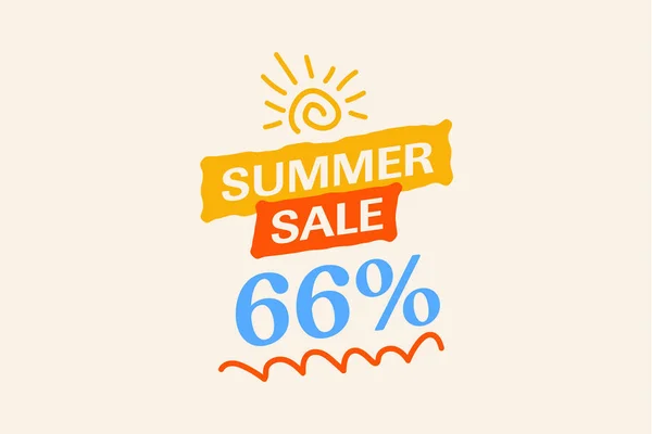 Special Summer Sale Banner Discount Seasonal Shopping Promo Advertisement Vector — Stock Vector