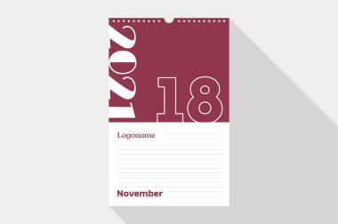 18 Kasım 2021 Defter kağıdında beyaz ve kırmızı arkaplan logosu 
