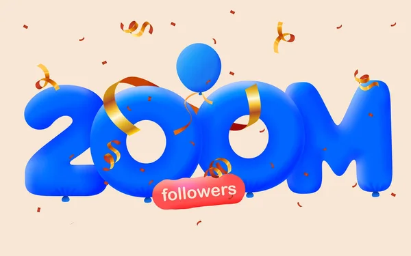 Banner Mit 2000M Anhängern Bedanken Sich Form Von Luftballons Und — Stockfoto