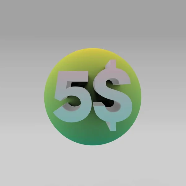 Kleurrijke Symbool Van Dollar Prijs Cirkel Pictogram — Stockfoto