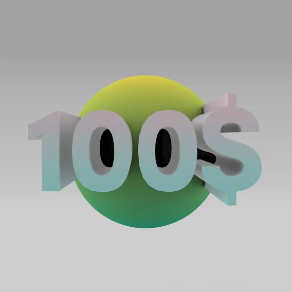 Красочный Символ Цены 100 Долларов Круге Значок — стоковое фото