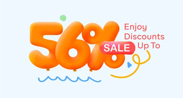 Special Summer Sale Banner Discount Percent Form Balloons Seasonal Shopping — Stock Vector