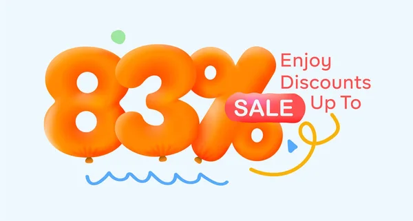 Special Summer Sale Banner Discount Percent Form Balloons Seasonal Shopping — Stock Vector