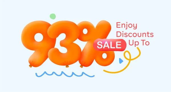 Special Summer Sale Banner Discount Percent Form Balloons Seasonal Shopping — Stock Vector