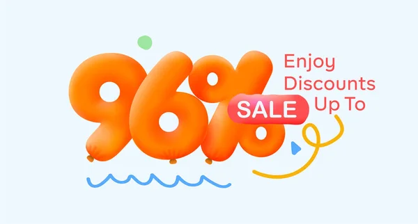 Special Summer Sale Banner Discount Percent Form Balloons Seasonal Shopping — Stock Vector