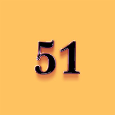 51 numaralı sembol tasarımı. Sarı arka planda 51 numaralı indirimli satışın keyfini çıkarın.