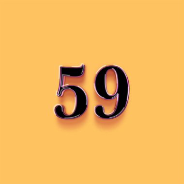 59 numaralı sembol tasarımı. Özel teklifin tadını çıkarın. Sarı arka planda 59 numara indirimli.