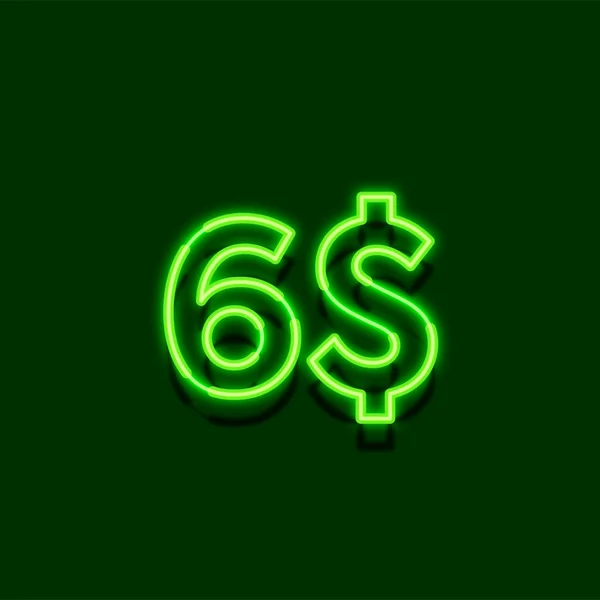 Glöd Neon Ljus Symbol För Dollar Prisikon Mörk Bakgrund — Stockfoto