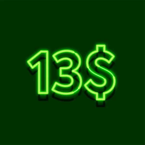 Záře Neonové Světlo Symbol Ceny Ikony Dolarů Tmavém Pozadí — Stock fotografie