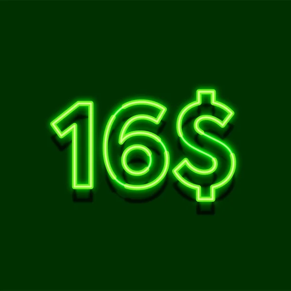 Glow Neon Light Symbol Dollars Price Icon Dark Background — Stock Photo, Image