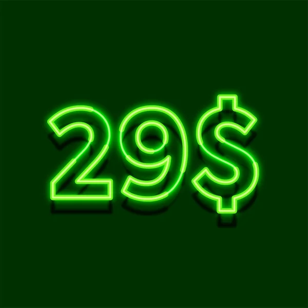 Koyu Arkaplanda Dolarlık Fiyat Simgesinin Parlak Neon Işığı Simgesi — Stok fotoğraf
