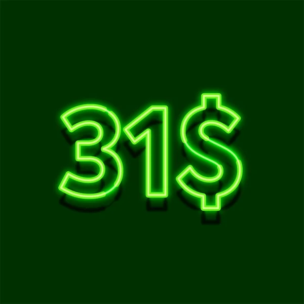 Leuchten Neonlicht Symbol Von Dollar Preissymbol Auf Dunklem Hintergrund — Stockfoto