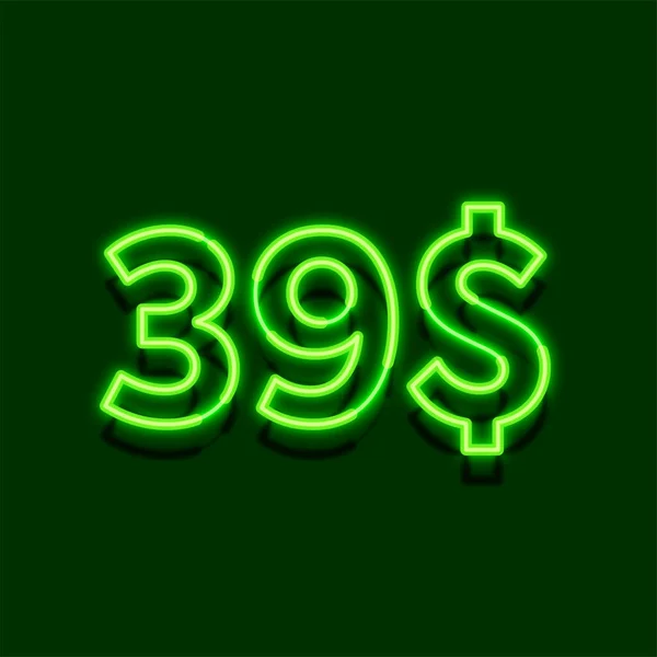 Blask Neon Światło Symbol Dolarów Cena Ikona Ciemnym Tle — Zdjęcie stockowe