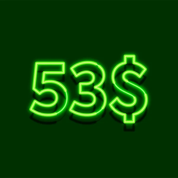 Záře Neonové Světlo Symbol Dolarů Cena Ikona Tmavém Pozadí — Stock fotografie
