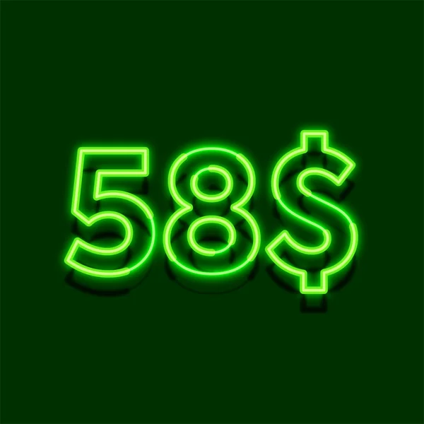 Glow Neon Light Symbol Dollars Price Icon Dark Background — Stock Photo, Image