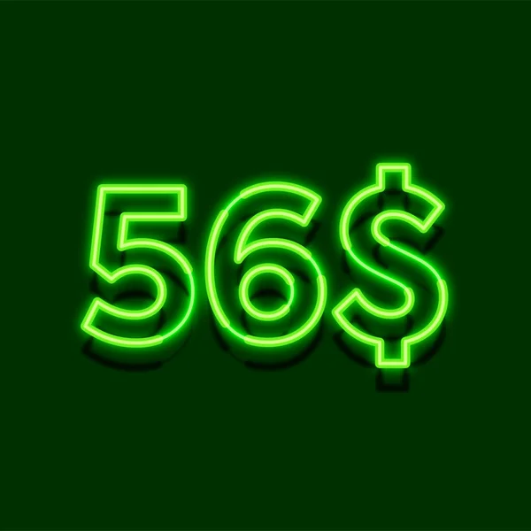 Parlak Neon Işık Sembolü Koyu Arkaplanda Dolarlık Fiyat Simgesi — Stok fotoğraf