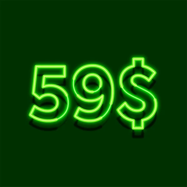 Glow Neon Light Symbol Dollars Price Icon Dark Background — Stock Photo, Image