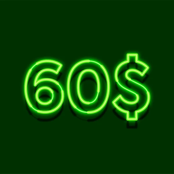 Koyu Arkaplanda Dolarlık Fiyat Simgesinin Parlak Neon Işığı Simgesi — Stok fotoğraf