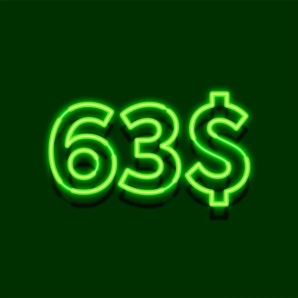 Bagliore Neon Simbolo Dollari Icona Del Prezzo Sfondo Scuro — Foto Stock
