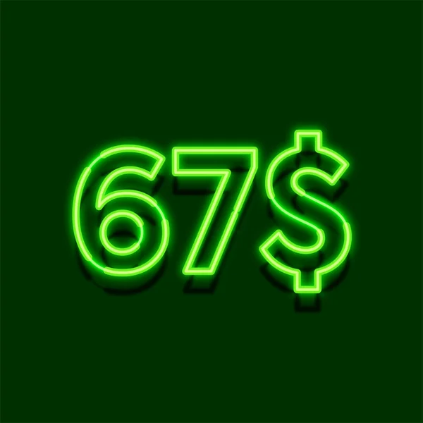 Glow Neon Light Symbol Dollars Price Icon Dark Background — Stock Photo, Image