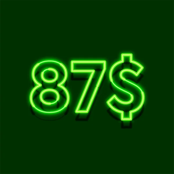 Blask Neon Światło Symbol Dolarów Cena Ikona Ciemnym Tle — Zdjęcie stockowe
