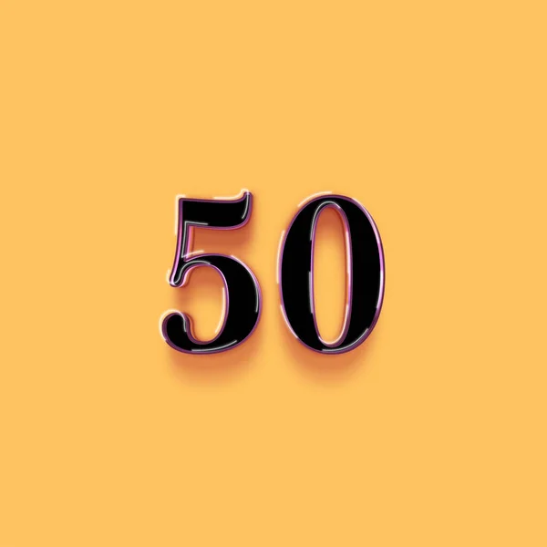 50号标志设计 享受优惠优惠50号黄色背景的销售标志 — 图库照片