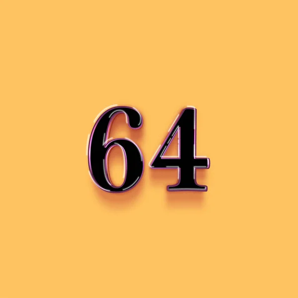 64番のシンボルデザイン 黄色の背景に64番号販売記号を提供しています特別オファーをお楽しみください — ストック写真