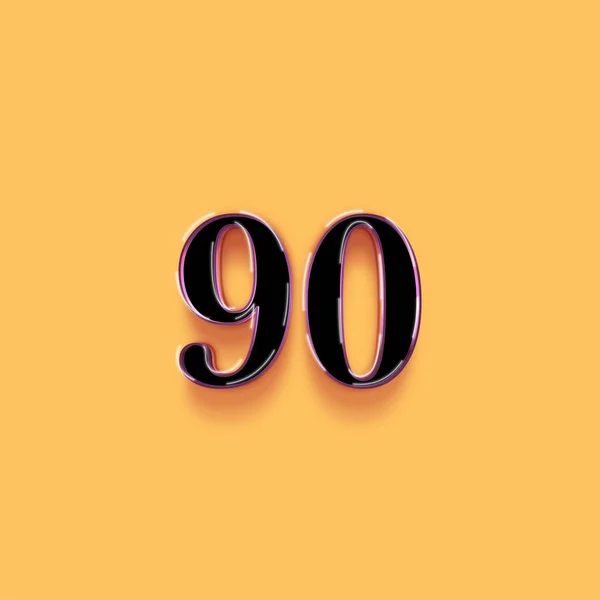 90番のシンボルデザイン 黄色の背景に特別オファー90番の販売記号をお楽しみください — ストック写真
