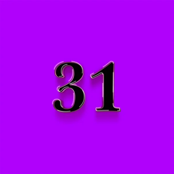 31番のシンボルデザイン 紫色の背景に31番の販売記号を提供しています — ストック写真