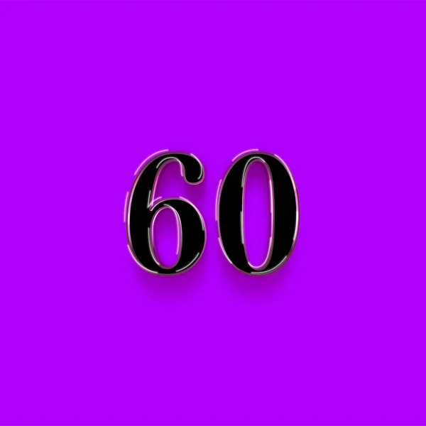 60号标志的设计 享受特别优惠60号紫色背景的销售标志 — 图库照片