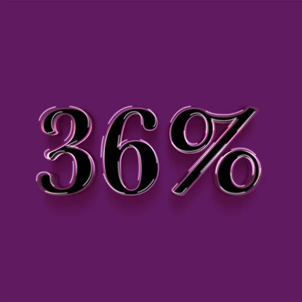 Neon 折扣销售符号设计 特价36 紫色背景的销售标志 — 图库照片