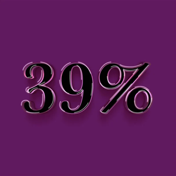 Neon 折扣销售符号设计 特价39 紫色背景的销售标志 — 图库照片