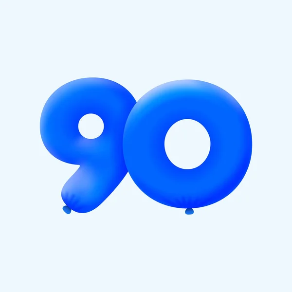 Realisztikus Darabos Party Dekoráció Formájában Hélium Kék Léggömbök Vektor Illusztráció — Stock Vector